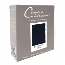 Mélange Bleu Nuit - Teinture Textile pour Coton, Lin, Soie et Viscose