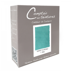 Mélange Vert d'eau : Teinture Textile pour lin, soie, coton, viscose