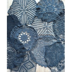 comptoir des teintures napperons au crochet bleu nuit